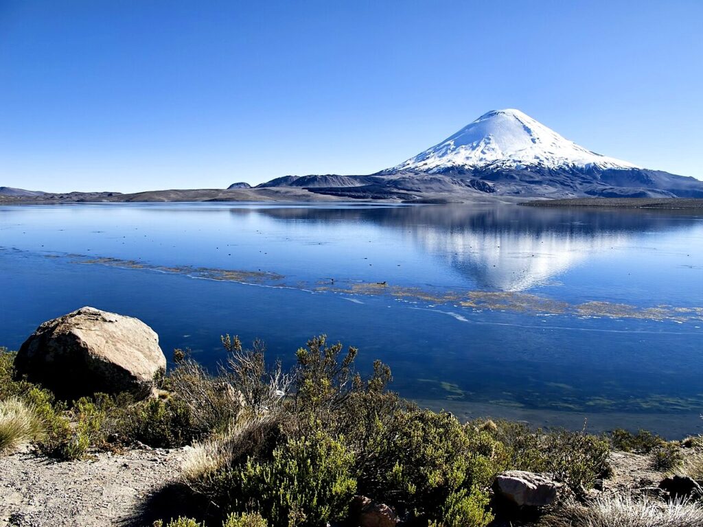 ilustração de lago andino